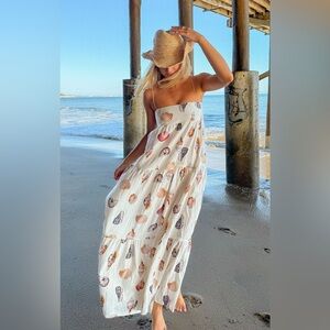 NWT Show Me Your Mumu Long Weekend Maxi Dress in Shell Linen size S